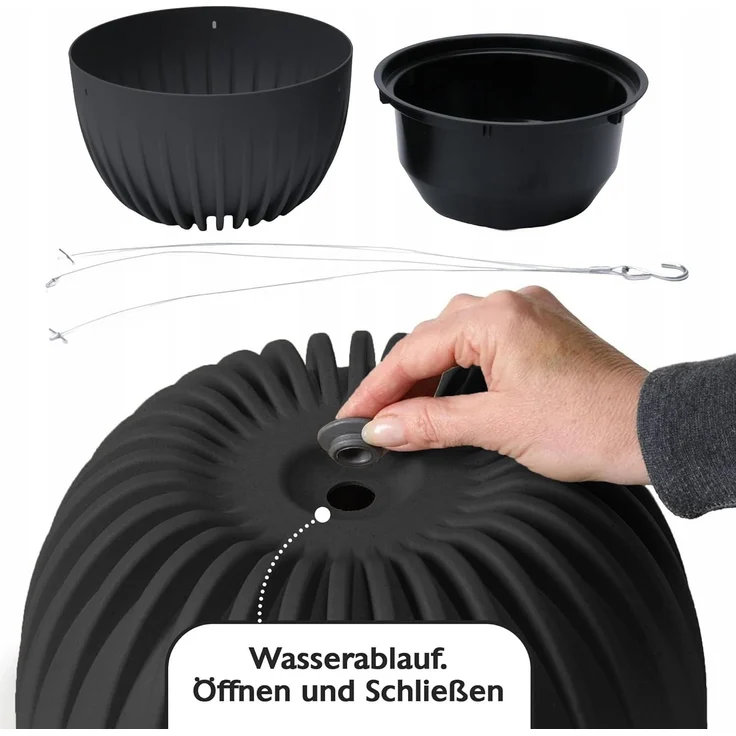 KONZEPT Blumenampel hängend Blumentopf 30cm Durchmesser, Hängetopf für Pflanzen, aus Kunststoff – Bild 6