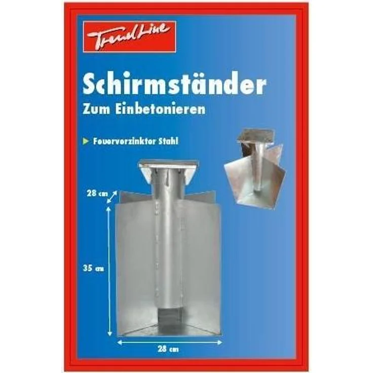 TrendLine Sonnenschirmständer zum Einbetonieren Schirmständer Stahl Bodenanker – Bild 3