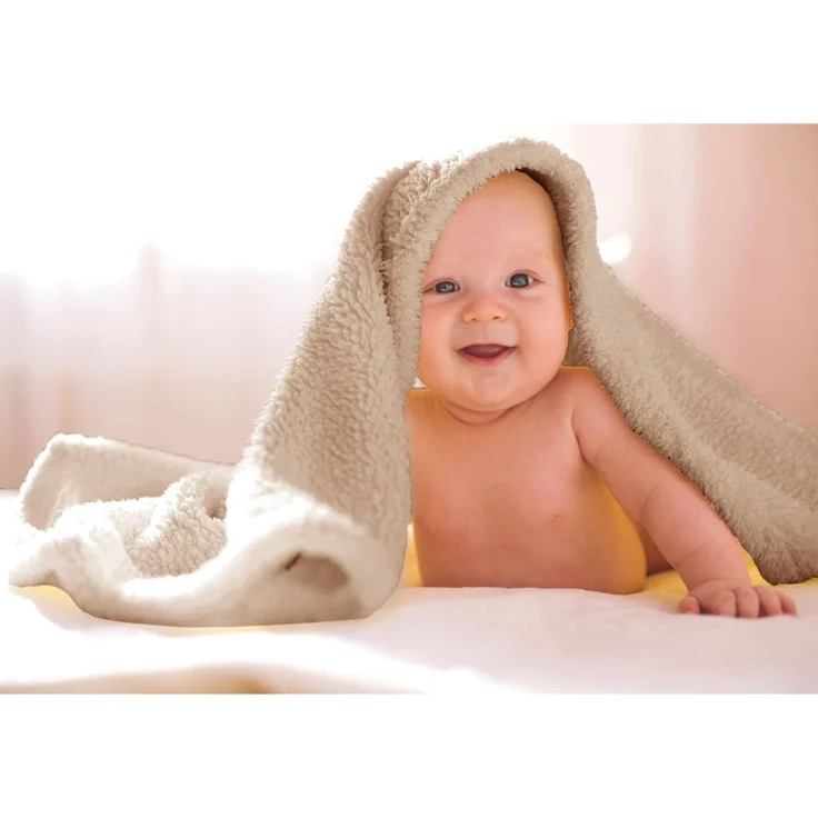 Babydecke Mikrofaser HS beige - creme 70x100 cm – Bild 7