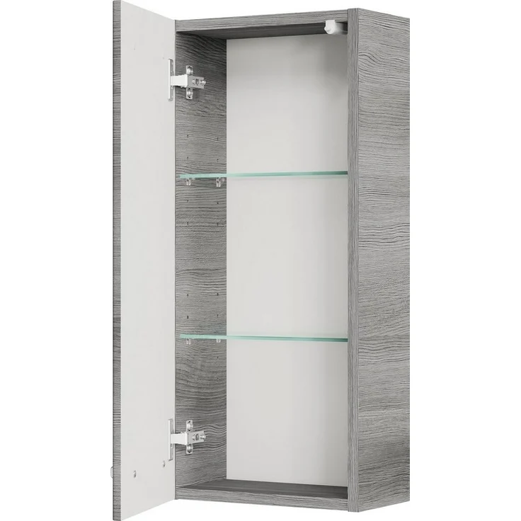 Saphir Hängeschrank Quickset Wand-Badschrank 30 cm breit mit 1 Tür und 2 Glas-Einlegeböden Badezimmer-Hängeschrank inkl. Türdämpfer, Griffe in Chrom Glanz – Bild 3