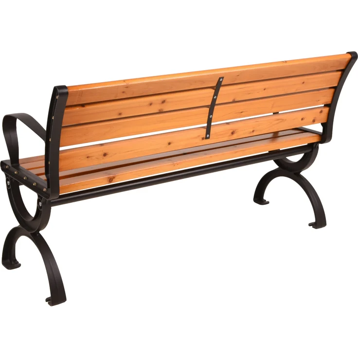 Parkbank MAGNE - 120cm Breit, Holz, Natur | Gartenbank Wetterfest Terrassenbank Sitzbank Outdoor – Bild 3
