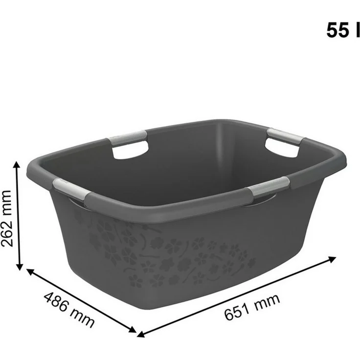 Rotho Wäschewanne Flowers 50 l Wäschekorb Wäschsammler – Bild 3