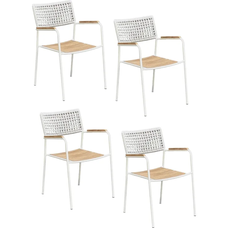 Garden Pleasure Stapelstuhl CARMEL, 4er Set Garten Sessel Stuhl Set Gartenstuhl
