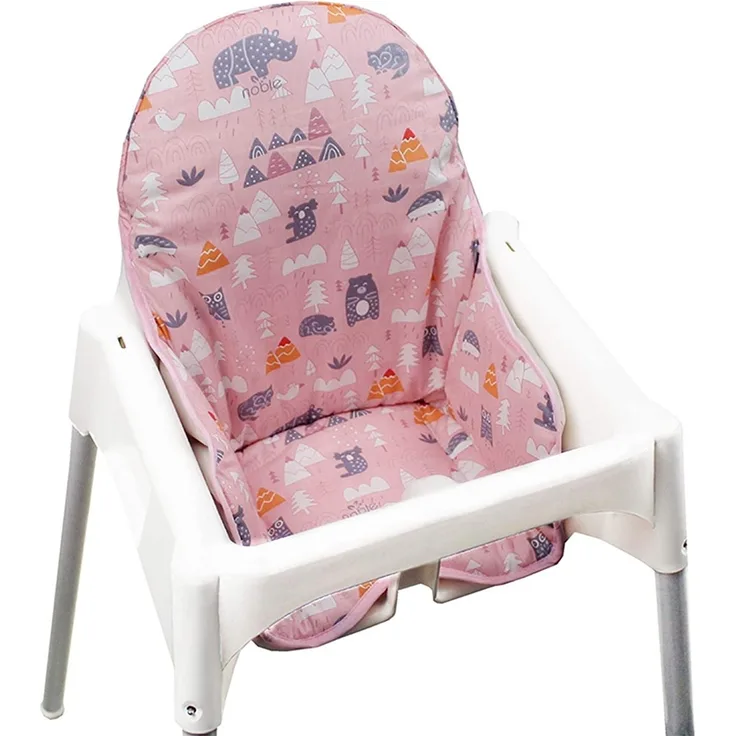 ZARPMA Sitzbezüge für Antilop Hochstuhl, Oberfläche aus Baumwolle und Baumwolle Gepolstert, Waldmuster, Faltbar, Baby Hochstuhlbezug(Rosa Wald)