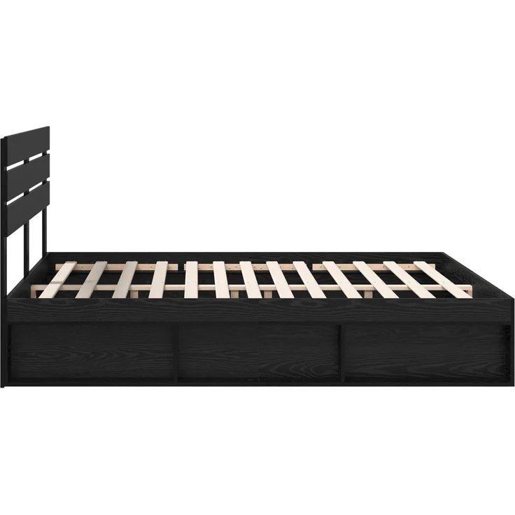 vidaXL Bettrahmen Schwarz 200 x 200 cm Massives Kiefernholz 3411376 – Bild 7