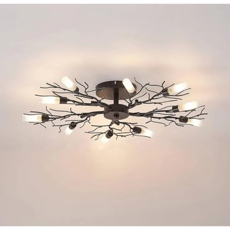 Lindby Deckenleuchten Bigna, Metall, Braun IP20, 10 x 33 W – Bild 5