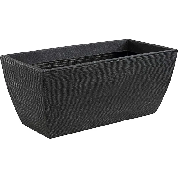 Dehner Blumentopf Blumenkasten Rillei, 80 x 40 x 34 cm, Kunststoff, Blumenkasten für Außen, robust, stilvoll und vielseitig