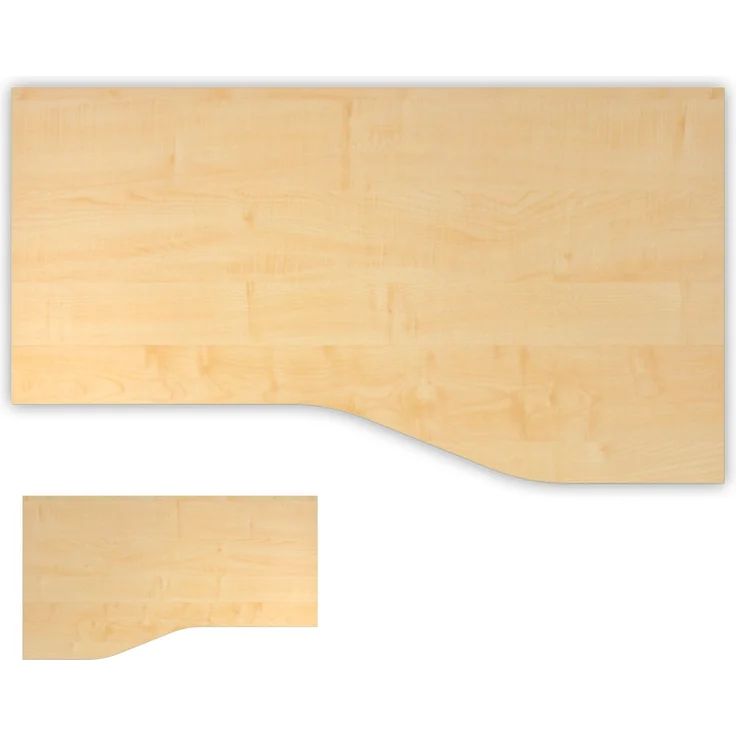 bümö Tischplatte 180x100 cm in Ahorn, Schreibtischplatte aus Holz, Holzplatte, Spanplatte kratzfest beschichtet, ABS-Kante, 120 kg Tragkraft für DIY Homeoffice & Co, PL-18-3