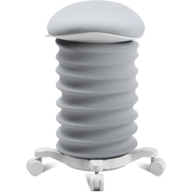 TOPSTAR Sitness 4D mit Rollen - AGR-Zertifiziert Dynamischer Sitzhocker Papyrus - grau Stoff HI8, ergonomischer Bürohocker - höhenverstellbar - stärkt den Rücken - entlastet die Bandscheiben – Bild 3
