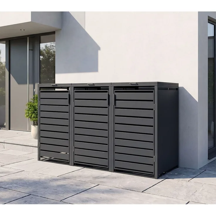 Westmann Metall Mülltonnenbox 3er Kubus | 3x240 L