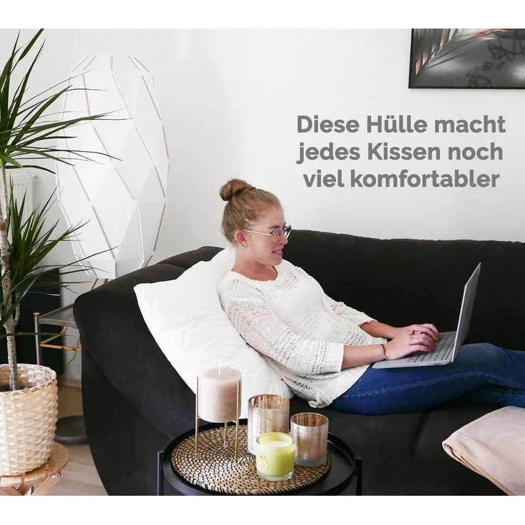 ZOLLNER Kissenbezug, (1 Stück), 40 x 60 cm, 50% Polyester, 50% Baumwolle, Schonbezug für Kopfkissen – Bild 2