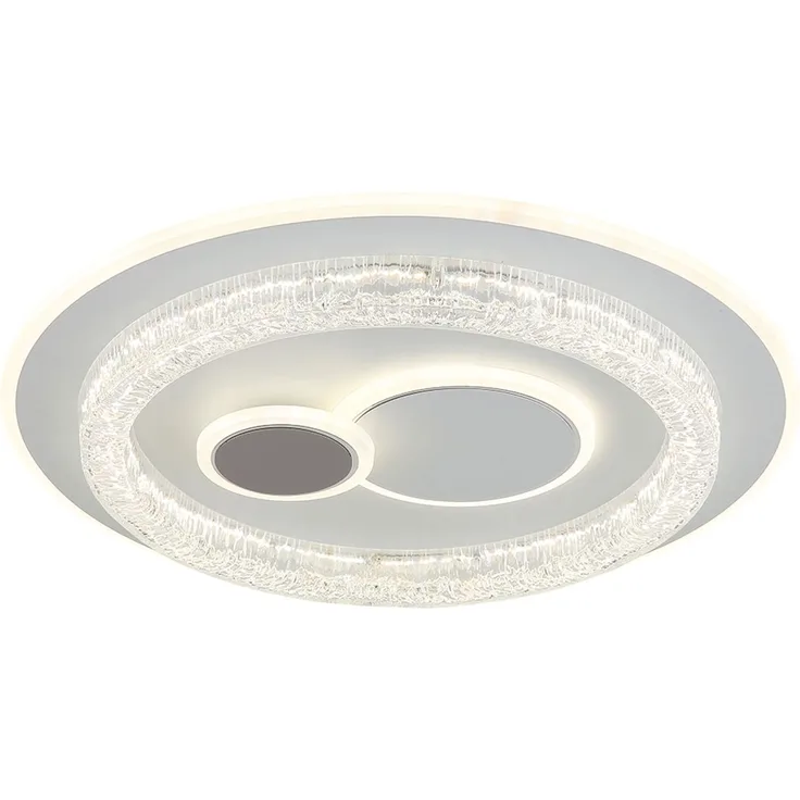 LED Deckenleuchte, Metall, Weiß, CCT, Memory, Farbwechsel, Ø 49,5 cm