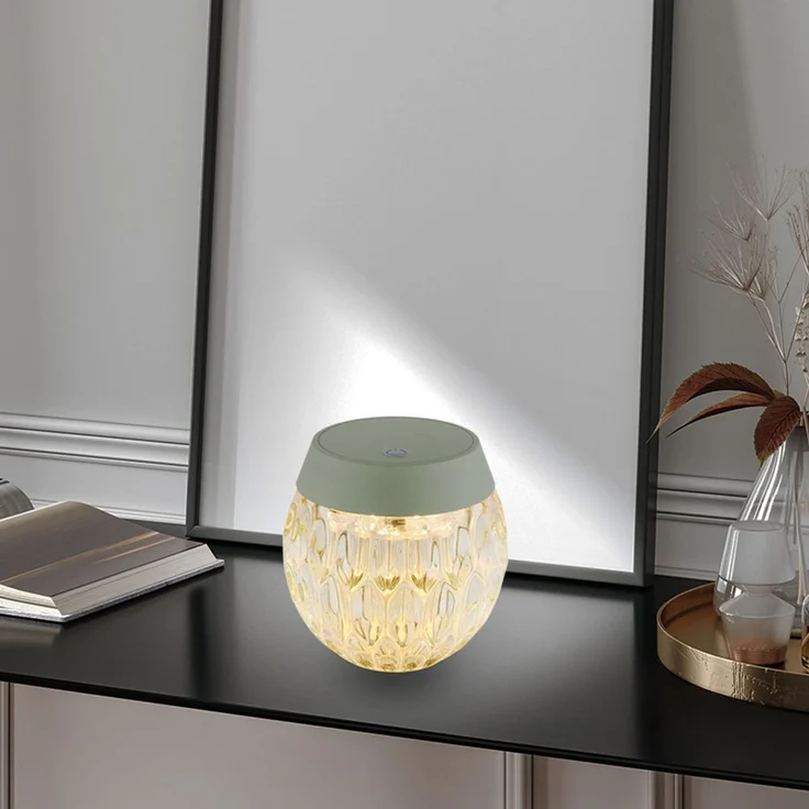 LED Tischleuchte, Touchdimmer, Höhenverstellbar, grün, H 28 cm – Bild 4
