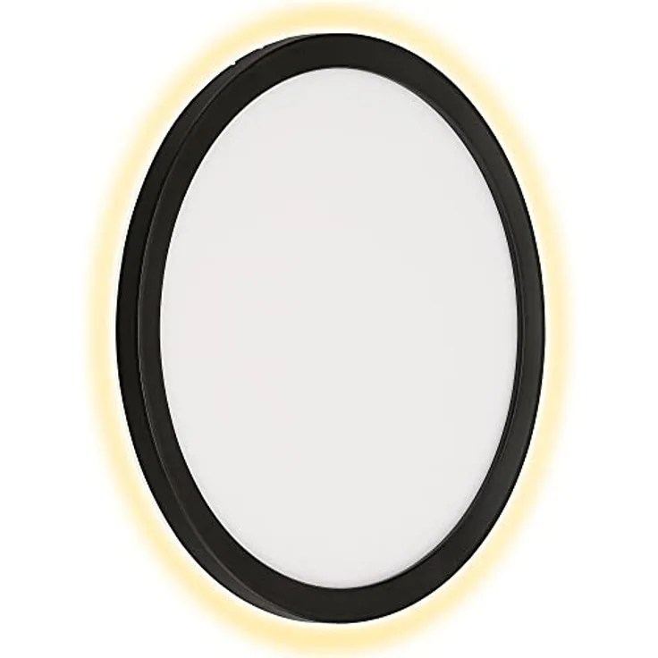 TELEFUNKEN LED Außenwandleuchte, 1-flammig mit Backlight Effekt, 15 Watt, 2.000 Lumen, 4.000 Kelvin, IP44, Rund, Weiß/Schwarz, Ø 28cm