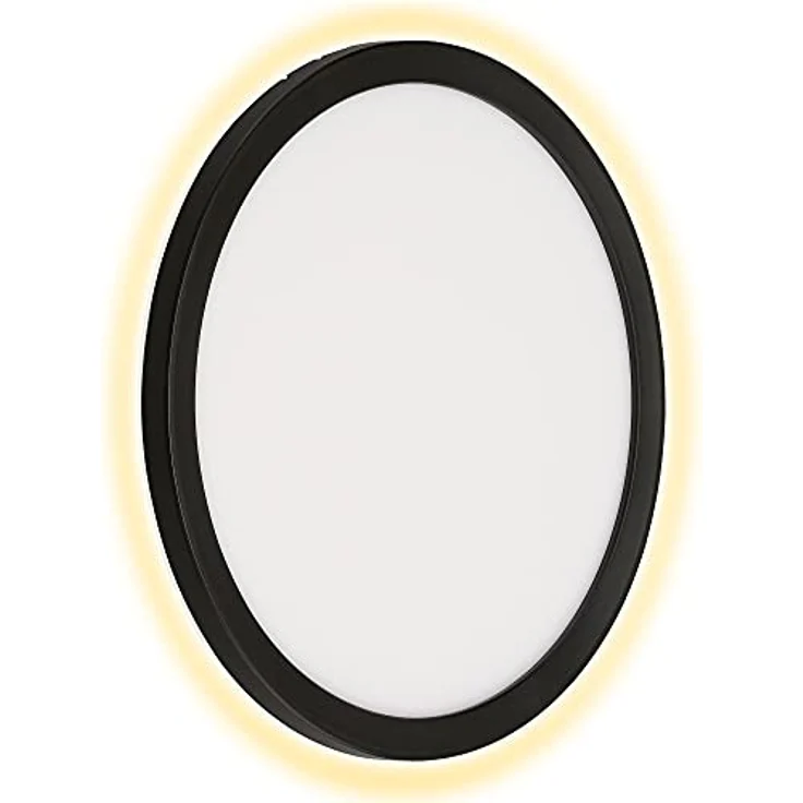 TELEFUNKEN LED Außenwandleuchte, 1-flammig mit Backlight Effekt, 15 Watt, 2.000 Lumen, 4.000 Kelvin, IP44, Rund, Weiß/Schwarz, Ø 28cm – Bild 1