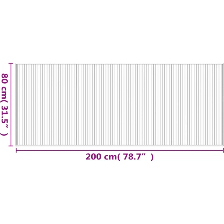 vidaXL Teppich Rechteckig Braun 80x200 cm Bambus 376908 – Bild 8