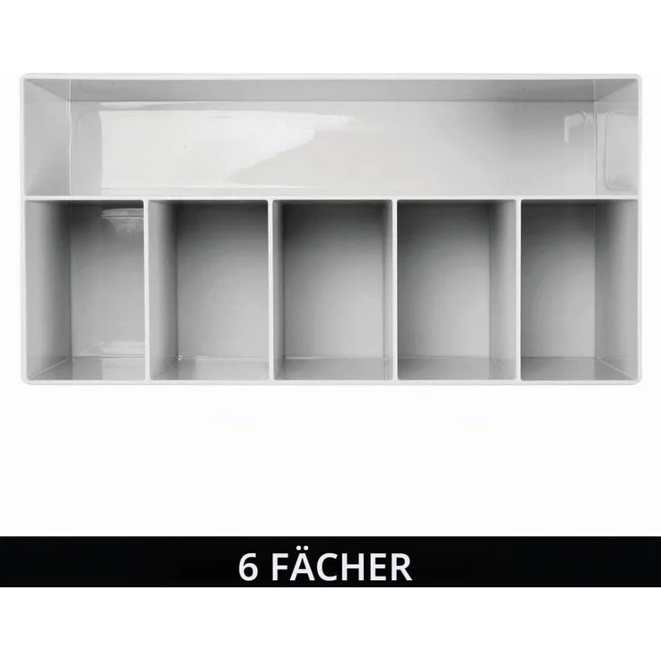 mDesign Kosmetik Organizer Schminkaufbewahrung 6 Fächer BPA-frei Grau – Bild 3