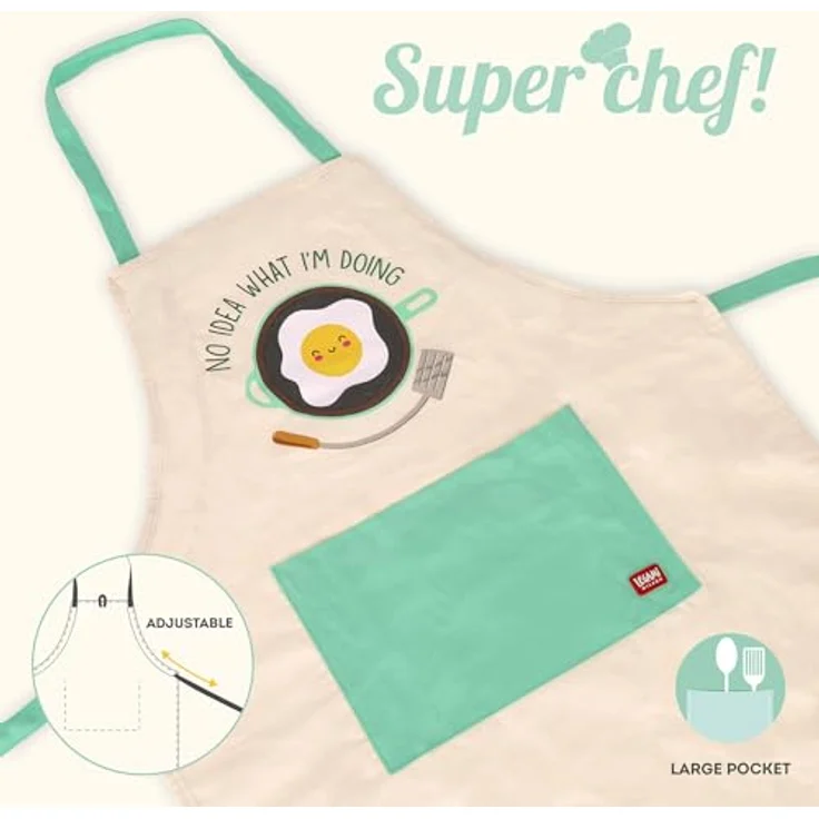 Legami Schürze Super Chef Egg, grün / beige – Bild 3