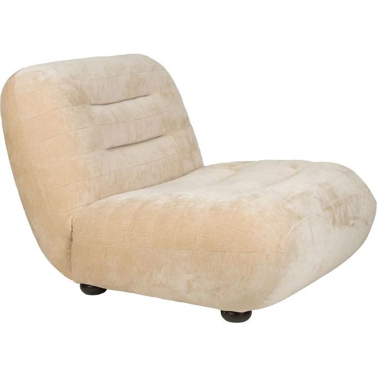 DutchBone Loungesessel Wyatt mit Veloursbezug Beige für Wohnzimmer 87x101x70,5 cm – Bild 1