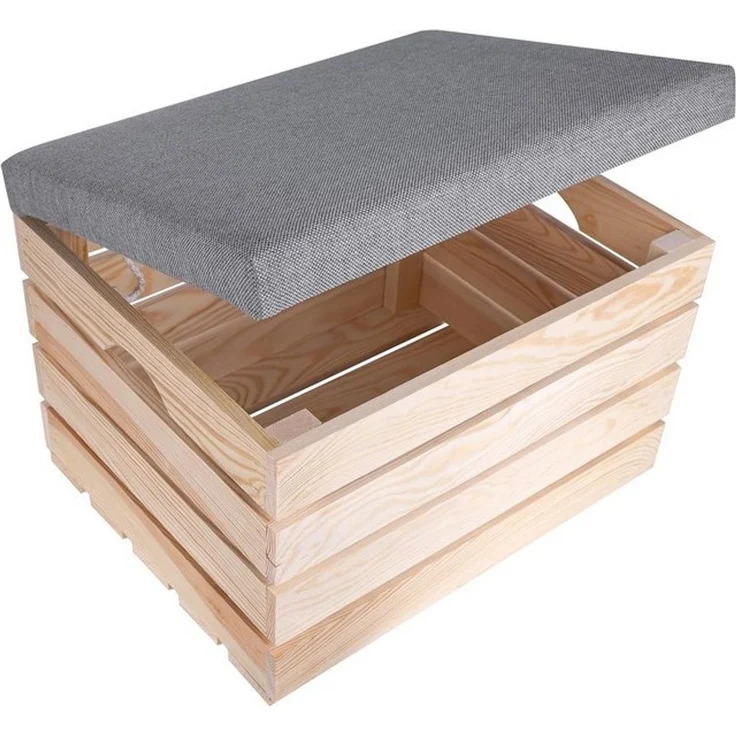 Creative Deco Sitzhocker Sitzbank gepolstert mit Stauraum 50x40x35 cm, mit Stauraum – Bild 4