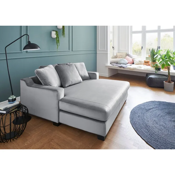 Atlantic Home Collection NOBEL XXL-Sessel, 100% Polyester, Samtvelours Hellgrau