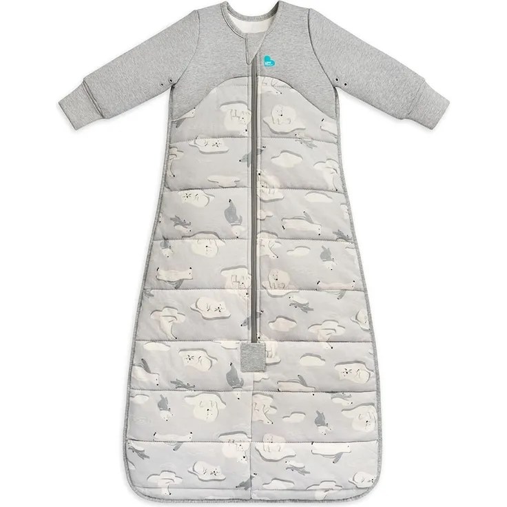 Love To Dream Schlafsack, extra warm, 6–18 Monate, Südpolgrau, 3,5 Tog für Kälte (unter 16 °C), Langarm und Steppdecke, maschinenwaschbare Baumwolle, 2 Reißverschlüsse, Von Hebammen empfohlen