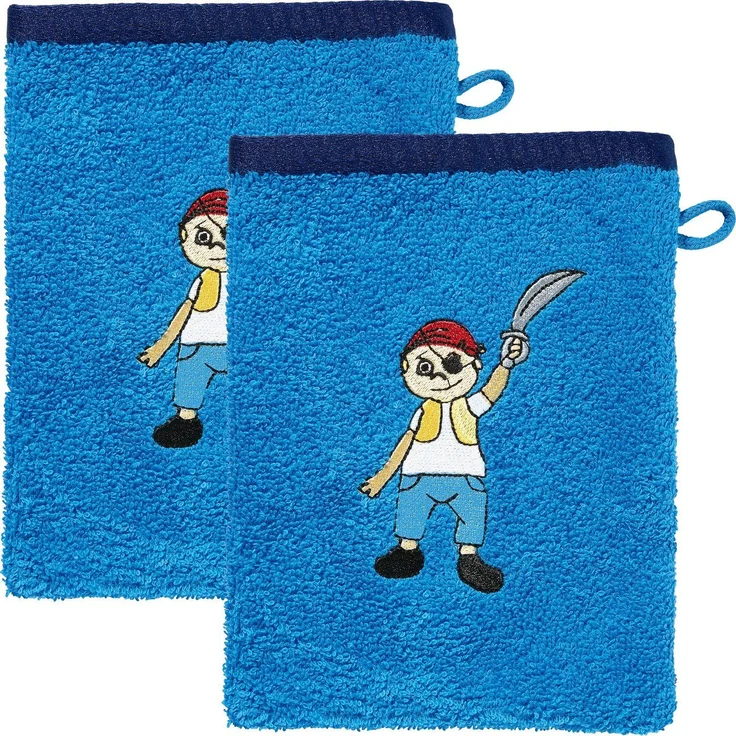Erwin Müller Waschhandschuh Kinder-Waschhandschuh 2er-Pack, (2-St), Walk-Frottier Motiv – Bild 5