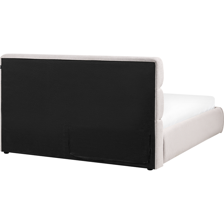 Bett mit Stauraum Kunstleinen BONIFACIO 160x200 cm Grau – Bild 7