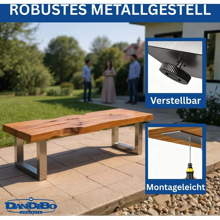 DanDiBo 2x Bankgestell Edelstahl 43 x 40 cm Bank Füße Bankbeine 96674 Bankkufen Couchtisch Tisch Beine Tischgestell – Bild 4