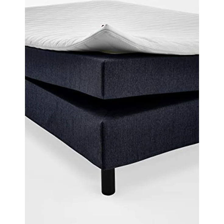 Atlantic Home Collection Happy Boxbett ohne Kopfteil, 7-Zonen Taschenfederkern- Matratzen, Härtegrad H3, Stoff, Blau, 140/200 cm, Liegehöhe ca. 58 cm – Bild 6