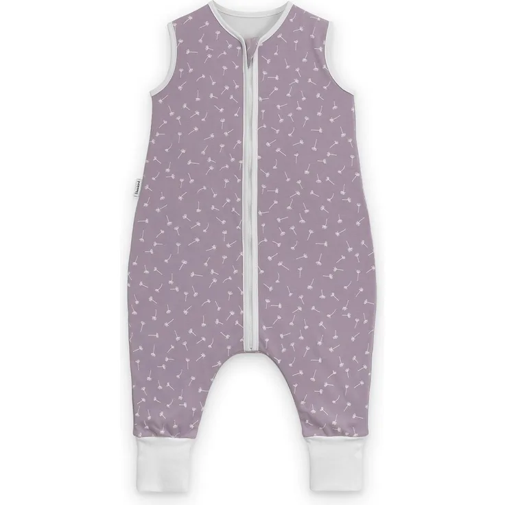 Ehrenkind® Babyschlafsack | Schlafsack mit Füßen 2.5 TOG | Bio-Baumwolle | Ganzjahres Schlafsack Baby Gr. 100 Farbe Flieder Pusteblume | Oeko-Tex | Schlafsack winter und Sommer Schlafsack Kinder