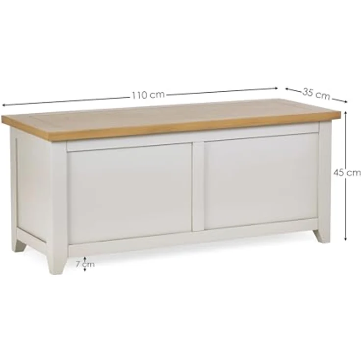 Julian Bowen Richmond Aufbewahrungsbank, Holzwerkstoff, Elefantengrau, 45 x 105 x 40 cm – Bild 2