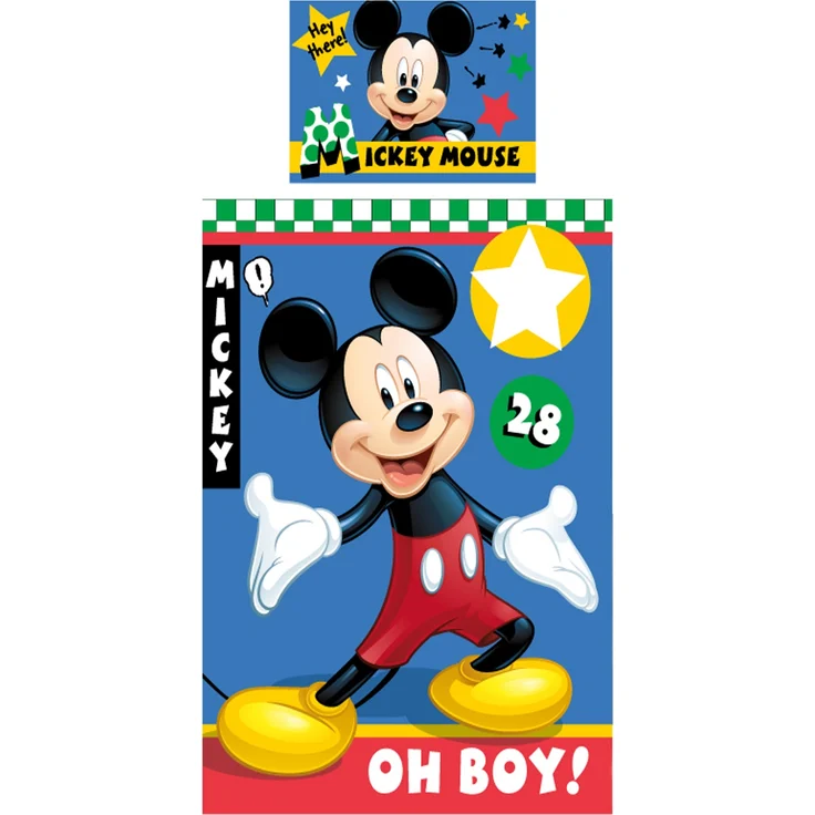 BERONAGE Kinderbettwäsche Mickey Mouse Baby / Kleinkind Bettwäsche Oh Boy Linon / Renforcé, 100% Baumwolle, 2 teilig, 135x100 + 60x40 cm – Bild 3