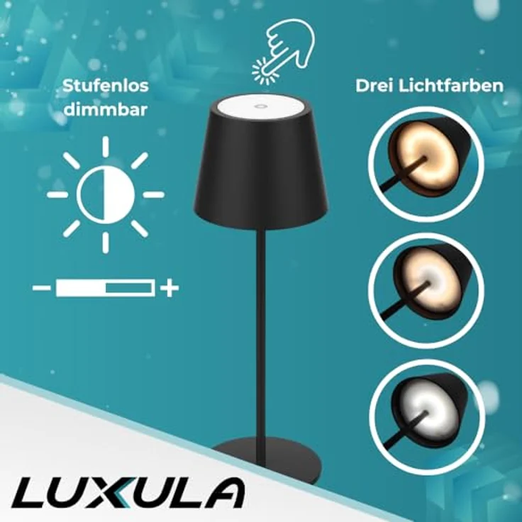 LUXULA LED-Akku-Tischleuchte LX700160, 3W, 200lm, Dimm- und CCT-Funktion – Bild 4