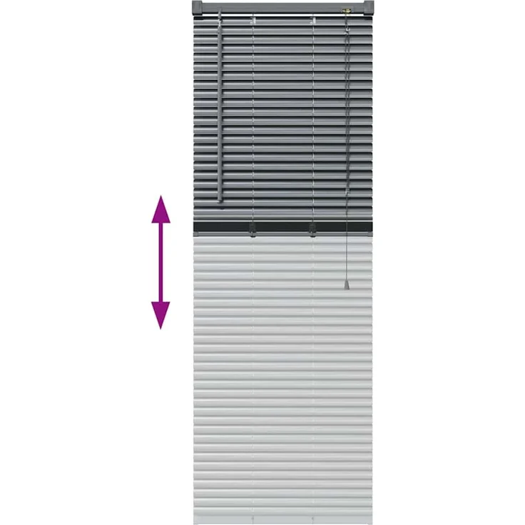 vidaXL Balkenjalousien Dunkelgrau 130 x 40 cm Aluminium 42006035 – Bild 12