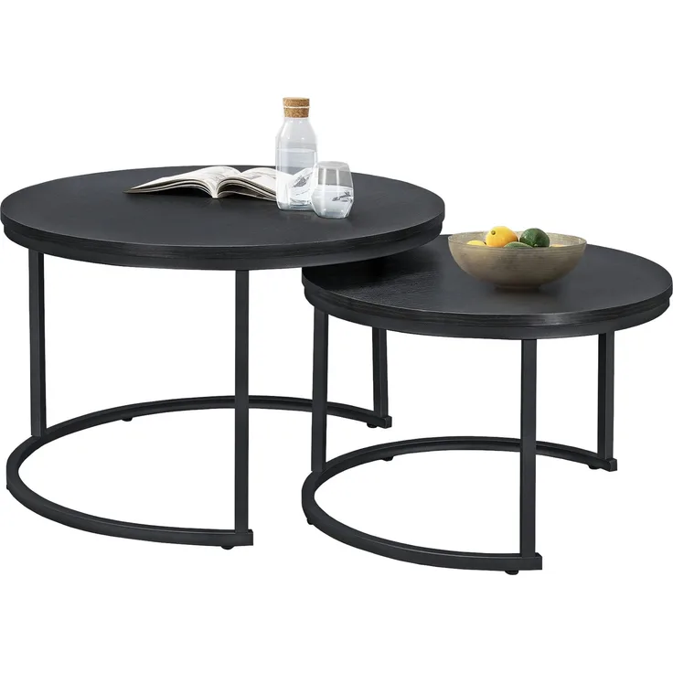 Couchtisch Christchurch 2er Set Schwarz [en. casa]
