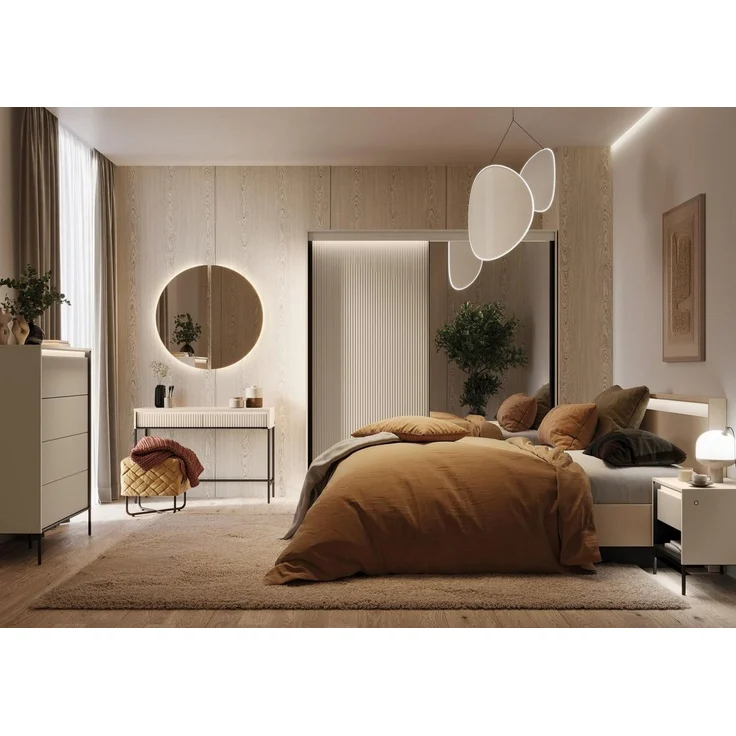 Compleo Kommode mit 4 Schubladen FLORE, Geräumig, modern und funktional, Schubladenschrank mit LED-Beleuchtung – Bild 3