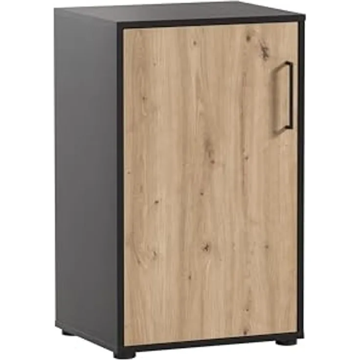 Schildmeyer Aktenschrank Aino 155719, Artisan Eiche Dekor/schwarz matt, 51 x 41 x 83,6 cm
