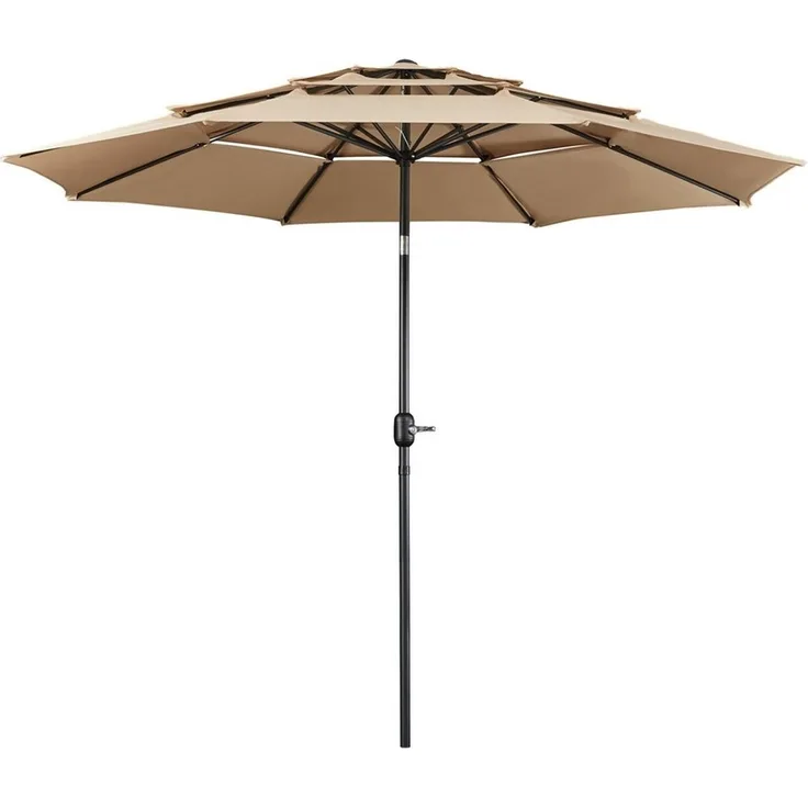 Yaheetech Sonnenschirm ∅ 324cm, Gartenschirm Outdoor Schirm Sonnenschutz, neigbar, UPF 50+