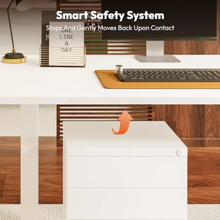 SANODESK Elektrisch Höhenverstellbarer Schreibtisch 180x80 cm – Ergonomischer Steh-Sitz Tisch mit Memory-Funktion für Homeoffice und Heimbüro,weiß, Computertisch, Standing Desk – Bild 6