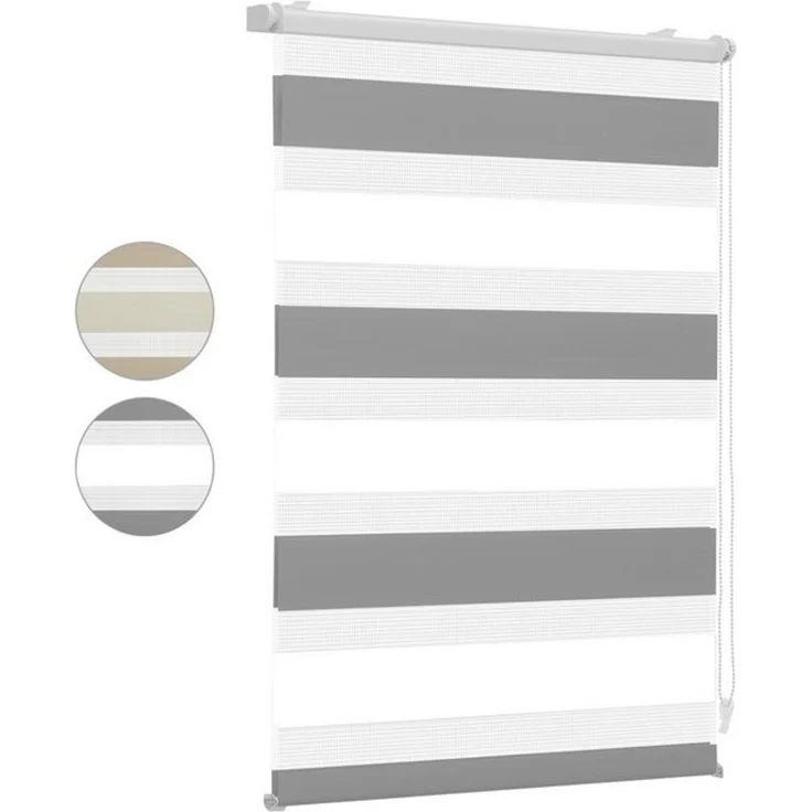 Doppelrollo Doppelrollo Klemmfix ohne Bohren Zweifarbig Zebra Rollo, Sekey, Extra Breite Stoffbahnen für mehr Privatsphäre & Schatten – Bild 4