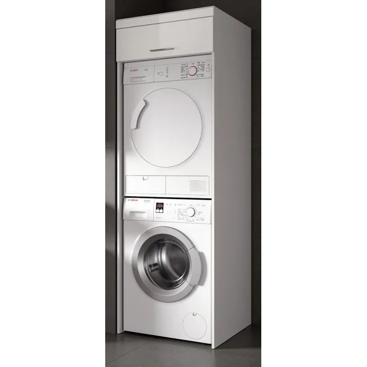 Waschmaschinenschrank Shawn in weiß Hochglanz 66 x 200 cm