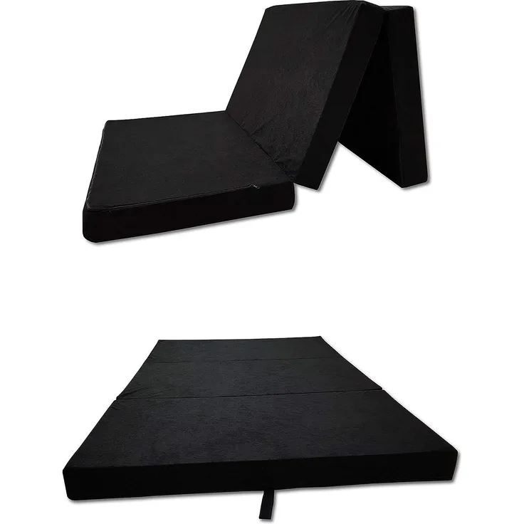 Odolplusz Klappmatratze Faltmatratze Klappbett - Made IN EU - als Matratze Gästebett Gästematratze einsetzbar (Schwarz, 120x200 cm)