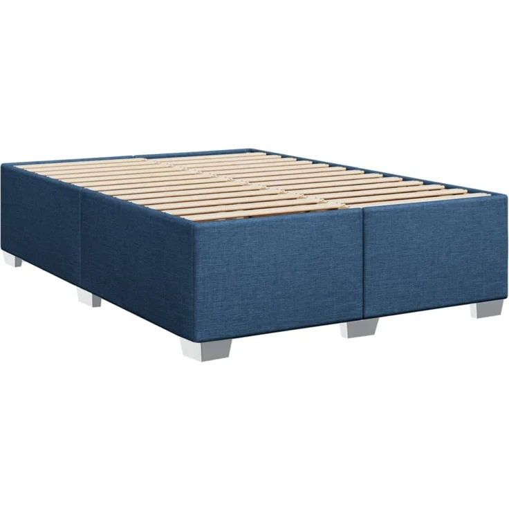 vidaXL Boxspringbett mit Matratze Blau 160x200 cm Stoff 3288259 – Bild 8