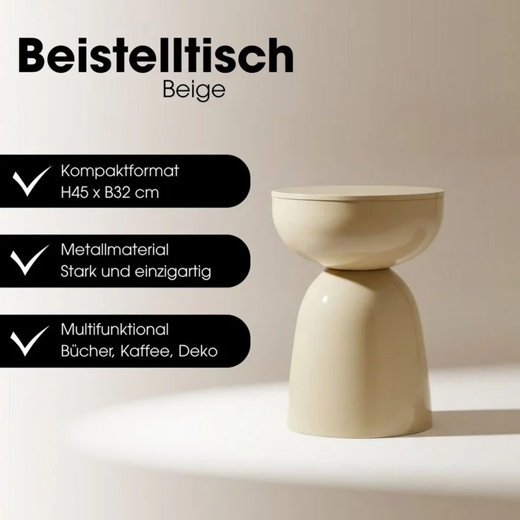 Mica Decorations Beistelltisch Mica Decorations Elliot Beistelltisch – 45x32 cm Beige – Bild 2