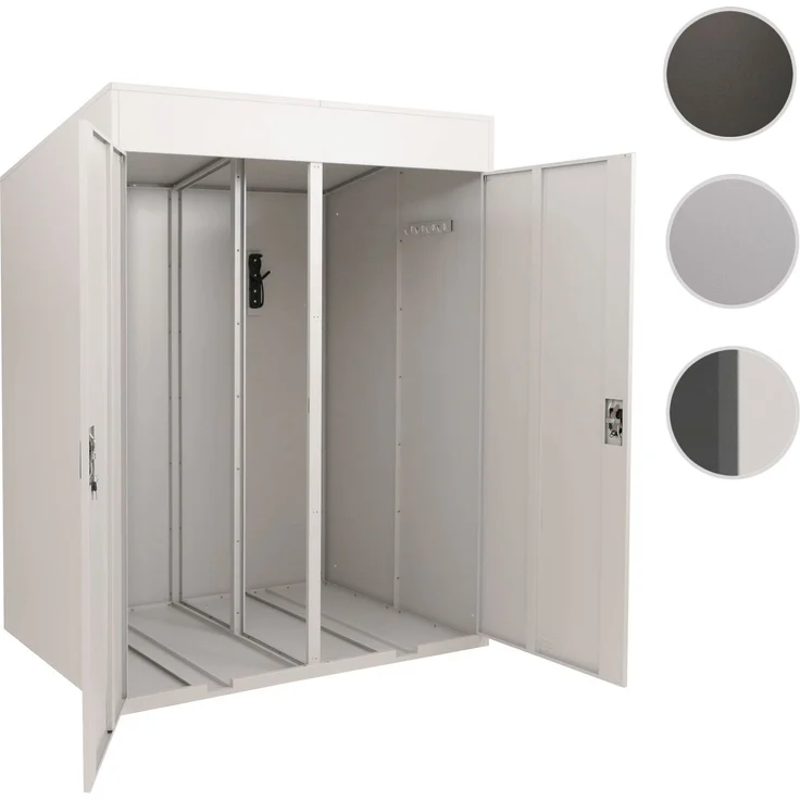 2er-Fahrradgarage HWC-H66b, Fahrradbox Fahrradunterstand abschließbar Metall 213x158x125cm ~ hellgrau – Bild 10