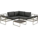 greemotion Lounge-Set Boston, 4-teilig, Edelstahl-Ecksofa-Set mit Tisch und Polstern, Gartenmöbel-Set, Loungemöbel-Set