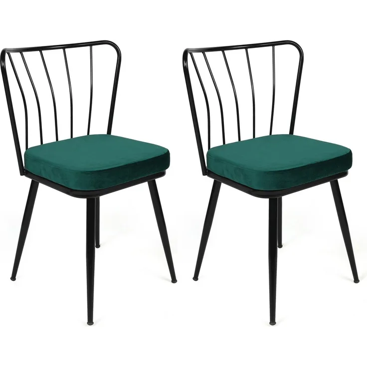 Skye Decor 'Yıldız-951 V2' Stuhlset (2-teilig), Grün / Schwarz, 43 x 82 x 42 cm