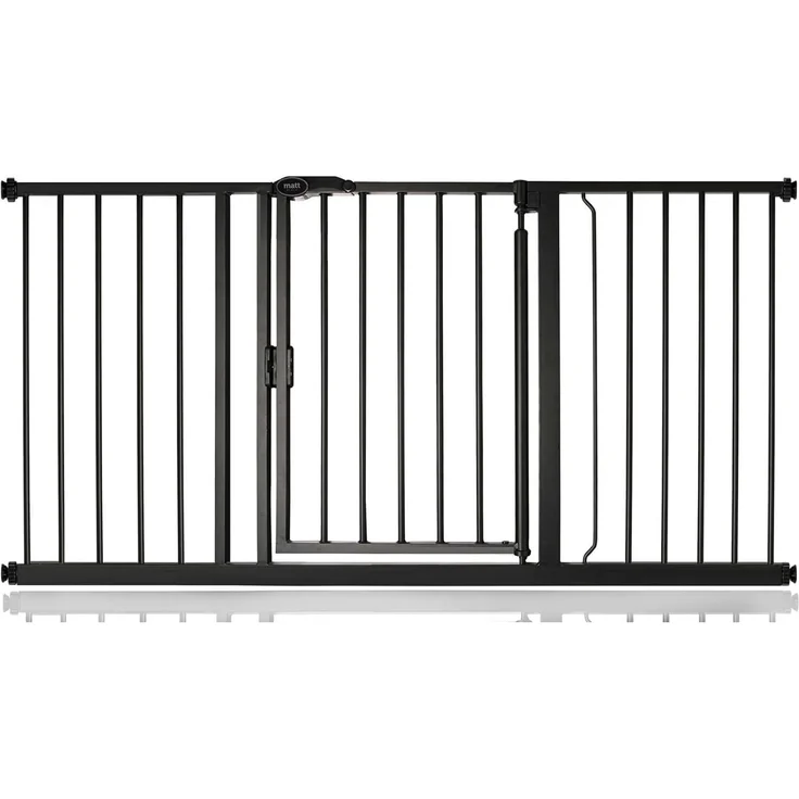 Bettacare Automatisch Schließendes Treppengitter, 147cm - 154cm, Mattschwarz, Druckmontage-Sicherheitsgitter, Babygitter, Sicherheitsschranke für Türen, Flure und Räume – Bild 1