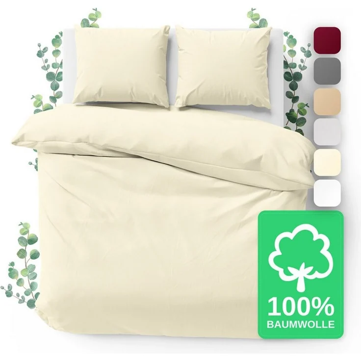 Jacobson Bettwäsche Set - 100% Baumwolle, Perkal, 3 teilig, Erhältlich in den Größen 135x200, 155x220, 200x200, 200x220, 240x220 – Bild 1